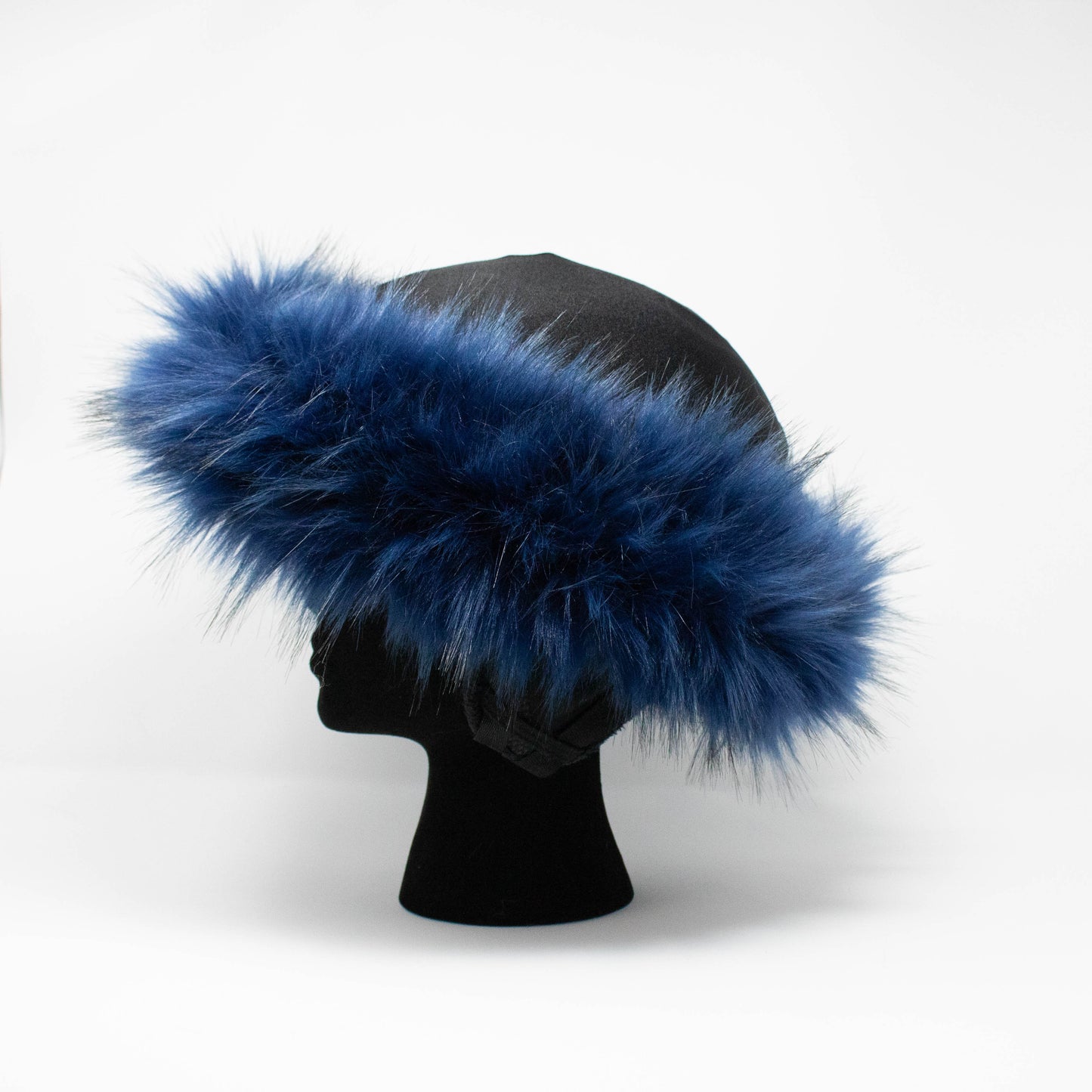 Midnight Blue fur ski helmet cover - Halo - Burrfur