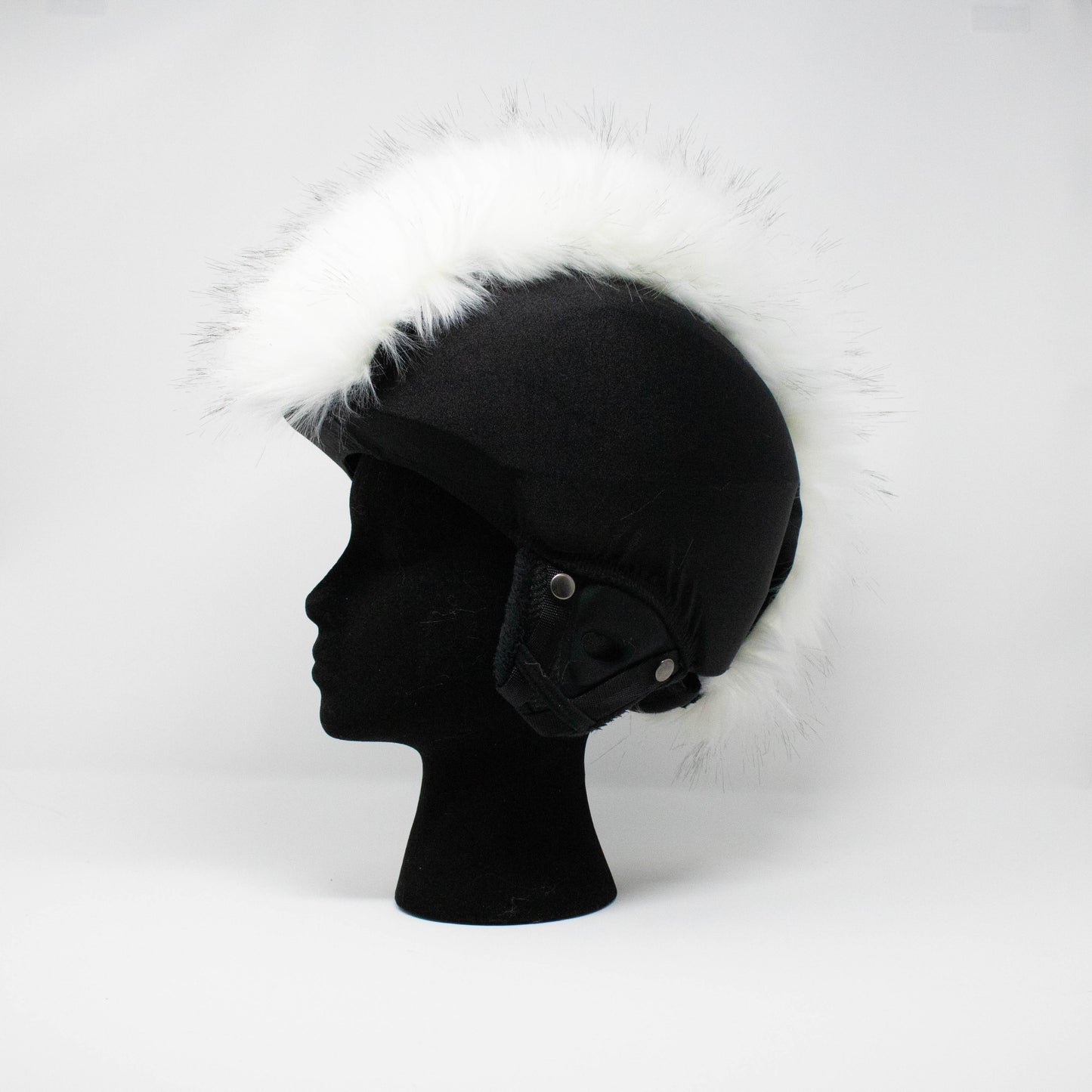 Snow white Faux Fur ski Helmet Cover BurrFur -Mohawk - Burrfur