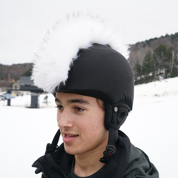 Snow White Faux Fur Ski Helmet Cover – Mohawk