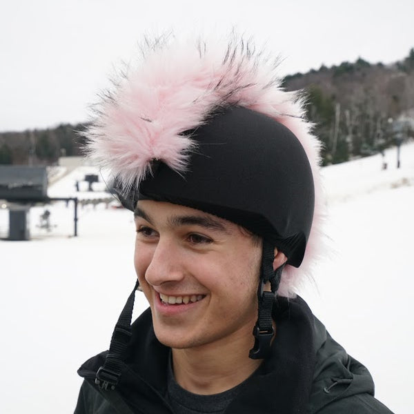 Pretty in Pink Faux Fur Ski Helmet Cover – Mohawk