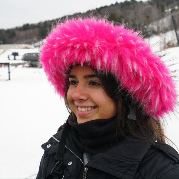 Crazy Pink Faux Fur Ski Helmet Cover – Halo