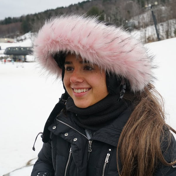 Pretty in Pink Faux Fur Ski Helmet Cover – Halo