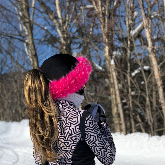 Crazy Pink Faux Fur Ski Helmet Cover – Halo