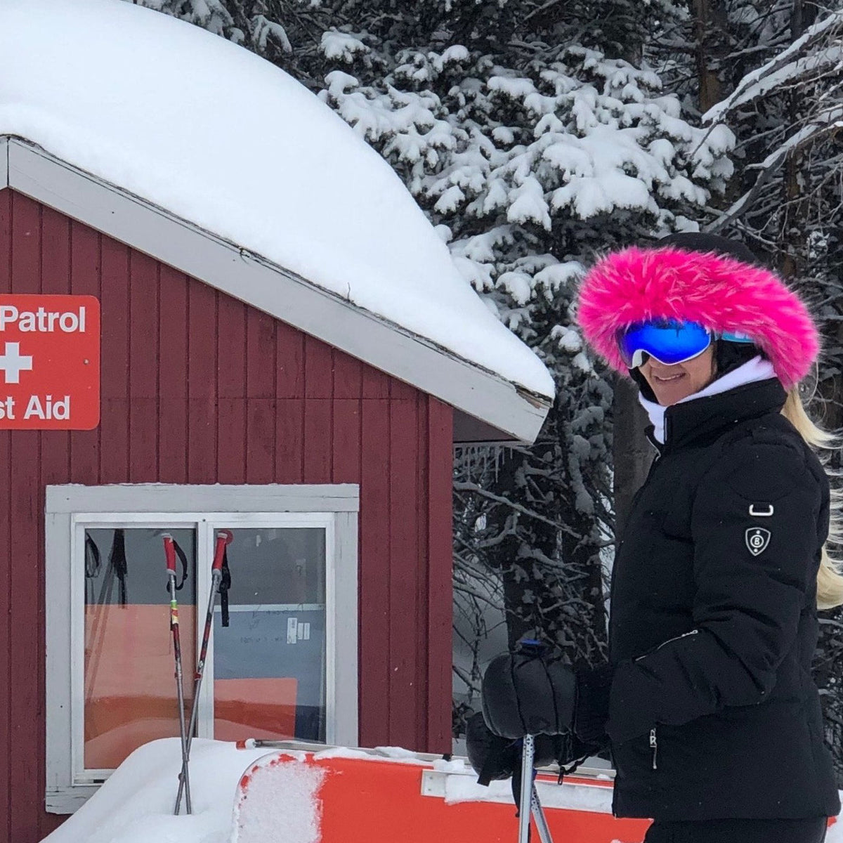 Crazy Pink Faux Fur Ski Helmet Cover – Halo