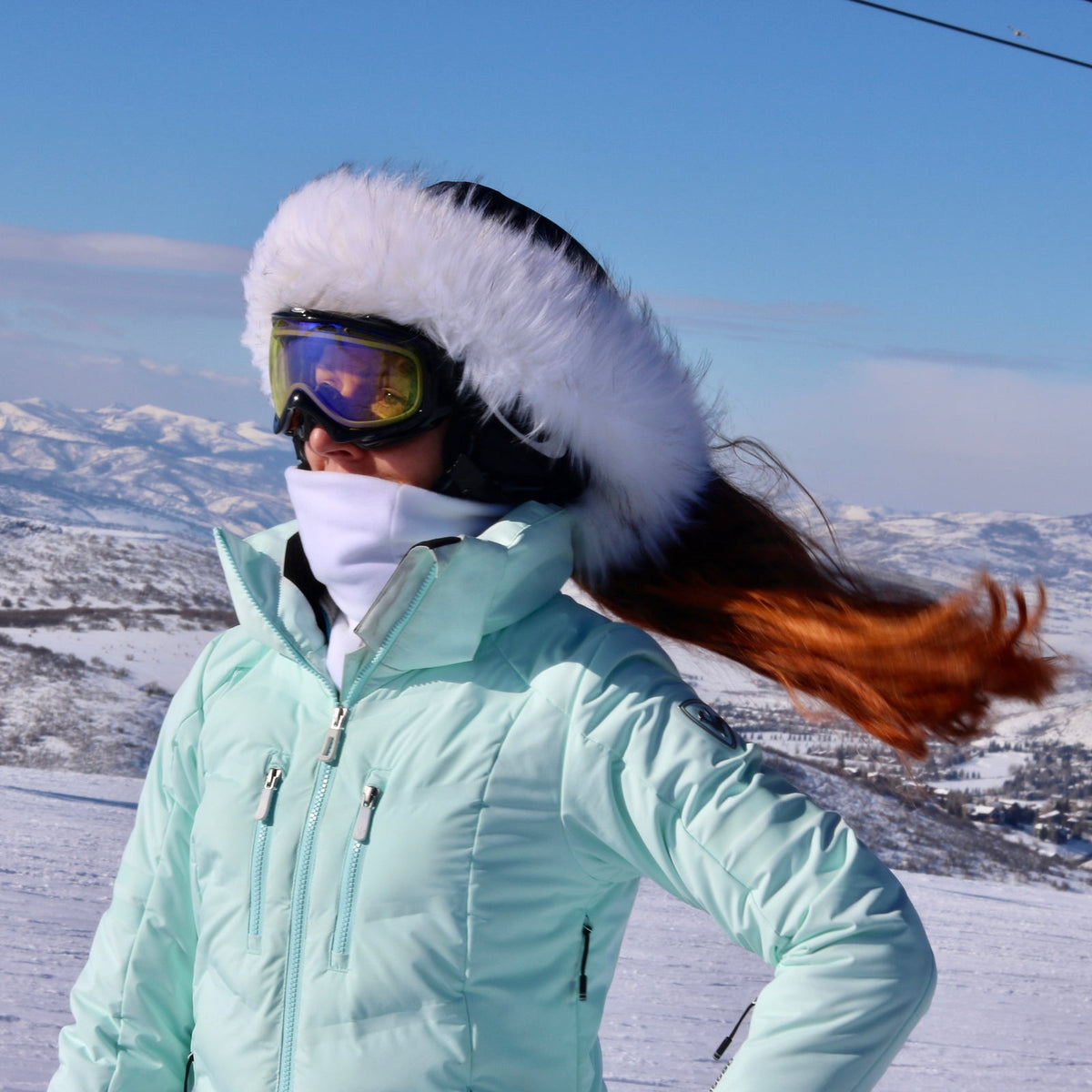 Faux Fur Ski Helmet Cover – Halo (Choose Your Color)