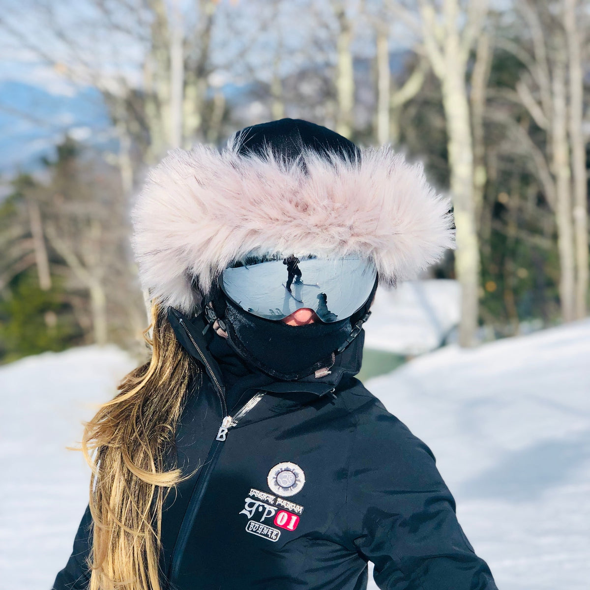Steel Gray Faux Fur Ski Helmet Cover – Halo