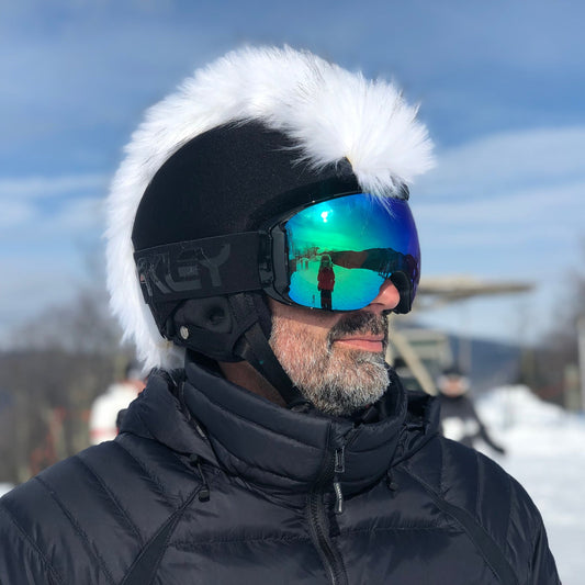 Snow White Faux Fur Ski Helmet Cover – Mohawk