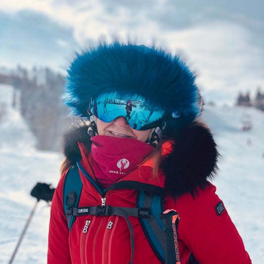 Midnight Blue Faux Fur Ski Helmet Cover – Halo