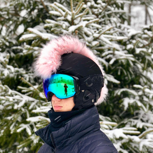 Pretty in Pink Faux Fur Ski Helmet Cover – Mohawk