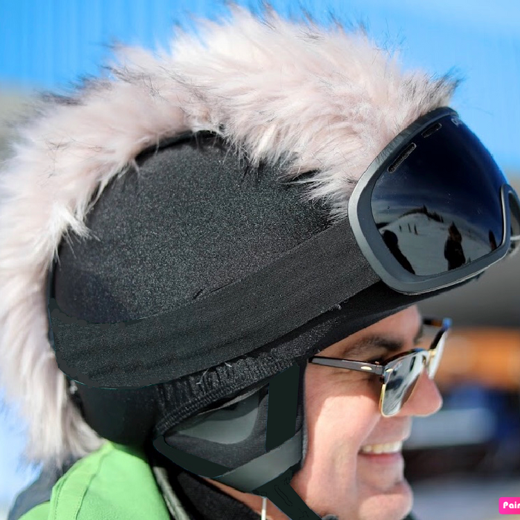 Steel Gray Faux Fur Ski Helmet Cover – Mohawk