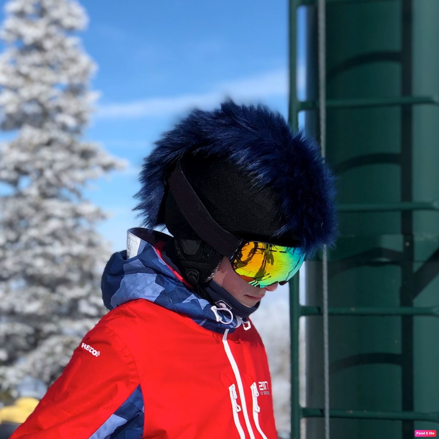 Fur ski helmet cover - Mohawk - Burrfur