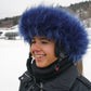 Midnight Blue fur ski helmet cover - Halo - Burrfur