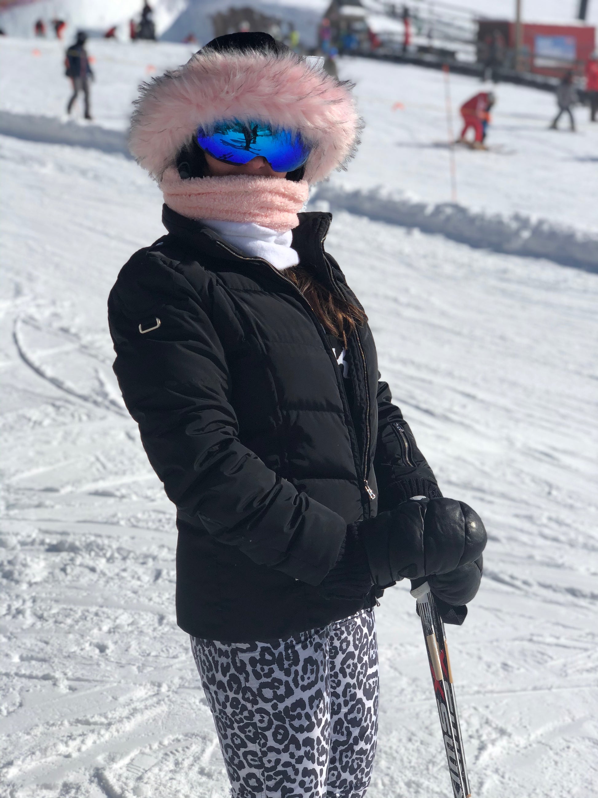 Pretty in Pink fur ski helmet cover - Halo - Burrfur