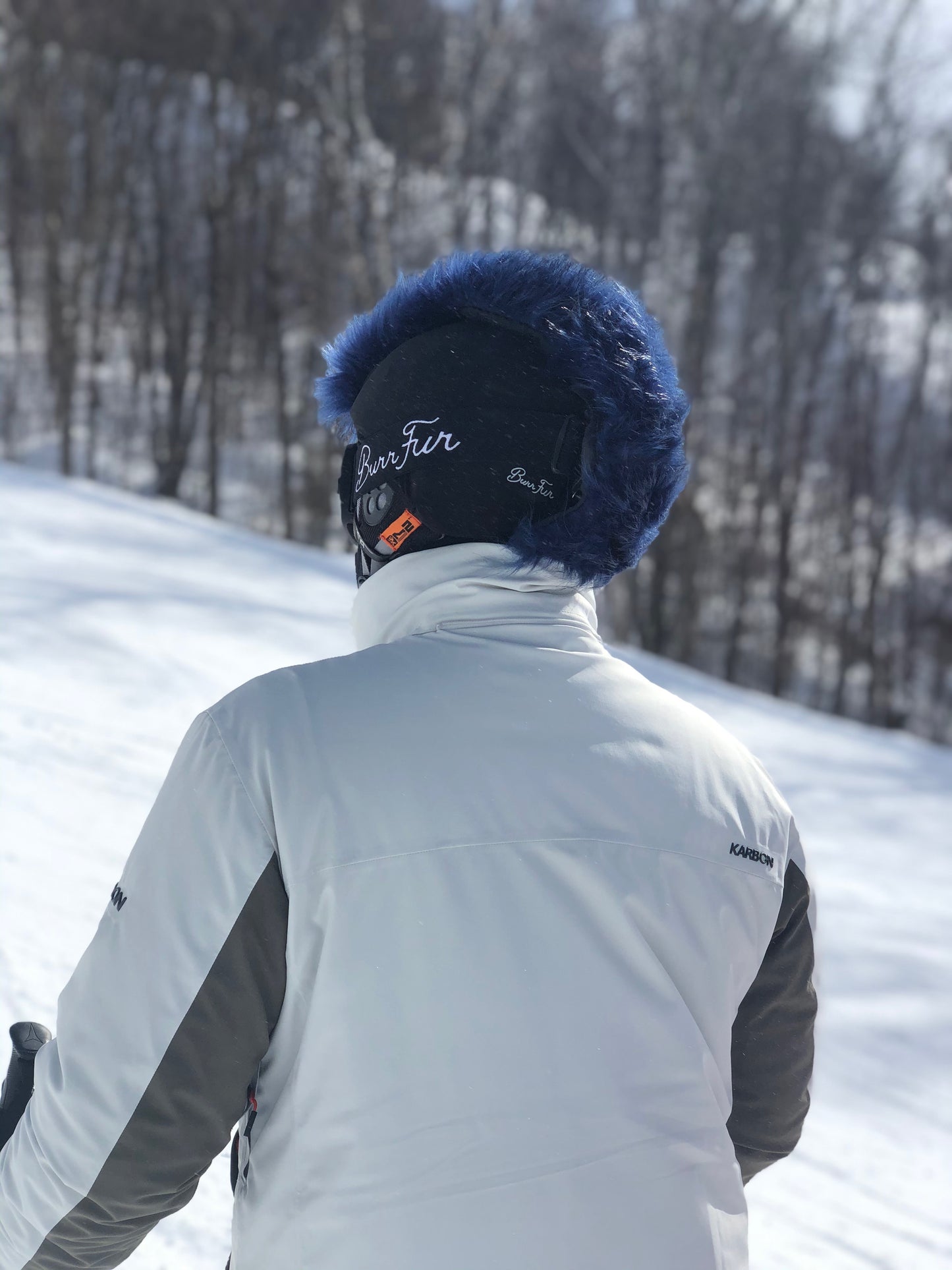 Fur ski helmet cover - Mohawk - Burrfur