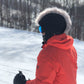 Steel Gray Faux Fur ski Helmet Cover  BurrFur -Mohawk - Burrfur