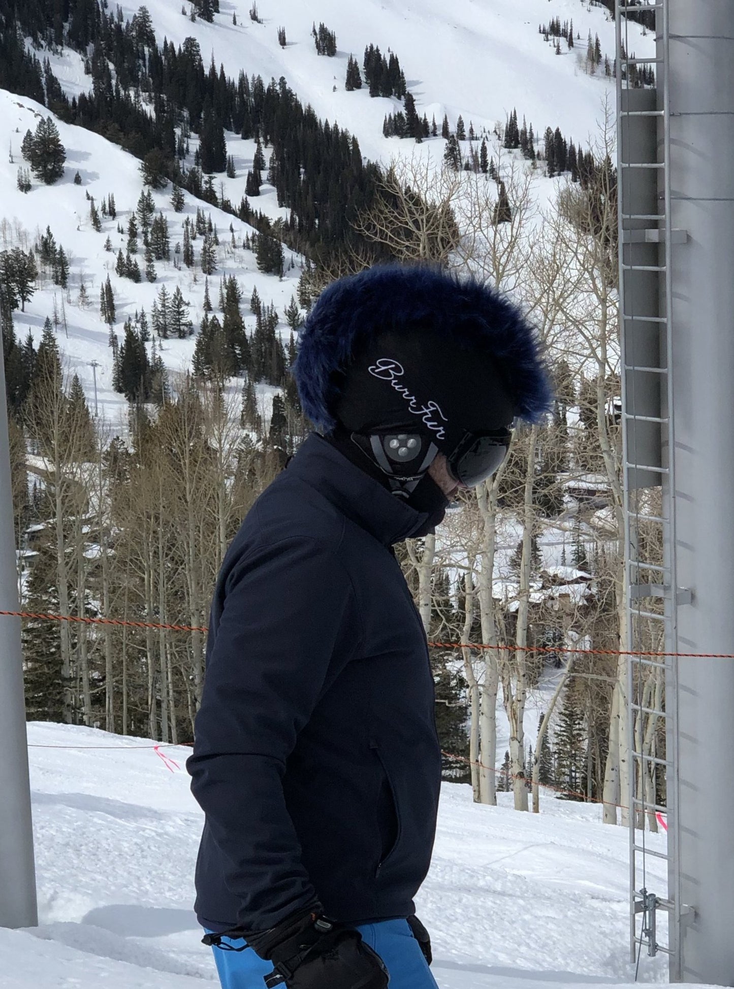 Fur ski helmet cover - Mohawk - Burrfur