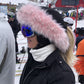 Pretty in Pink fur ski helmet cover - Halo - Burrfur