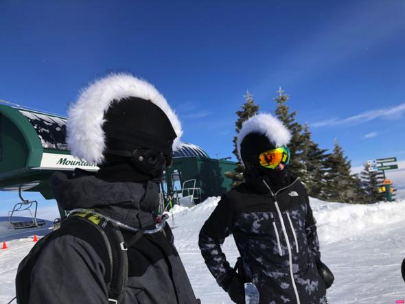 Fur ski helmet cover - Mohawk - Burrfur