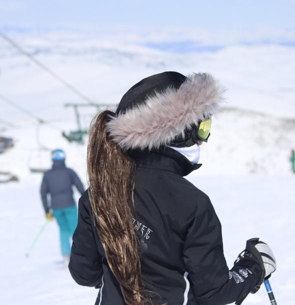Fur ski helmet cover - Halo - Burrfur