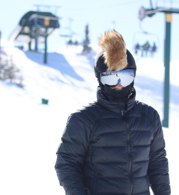 Fur ski helmet cover - Mohawk - Burrfur