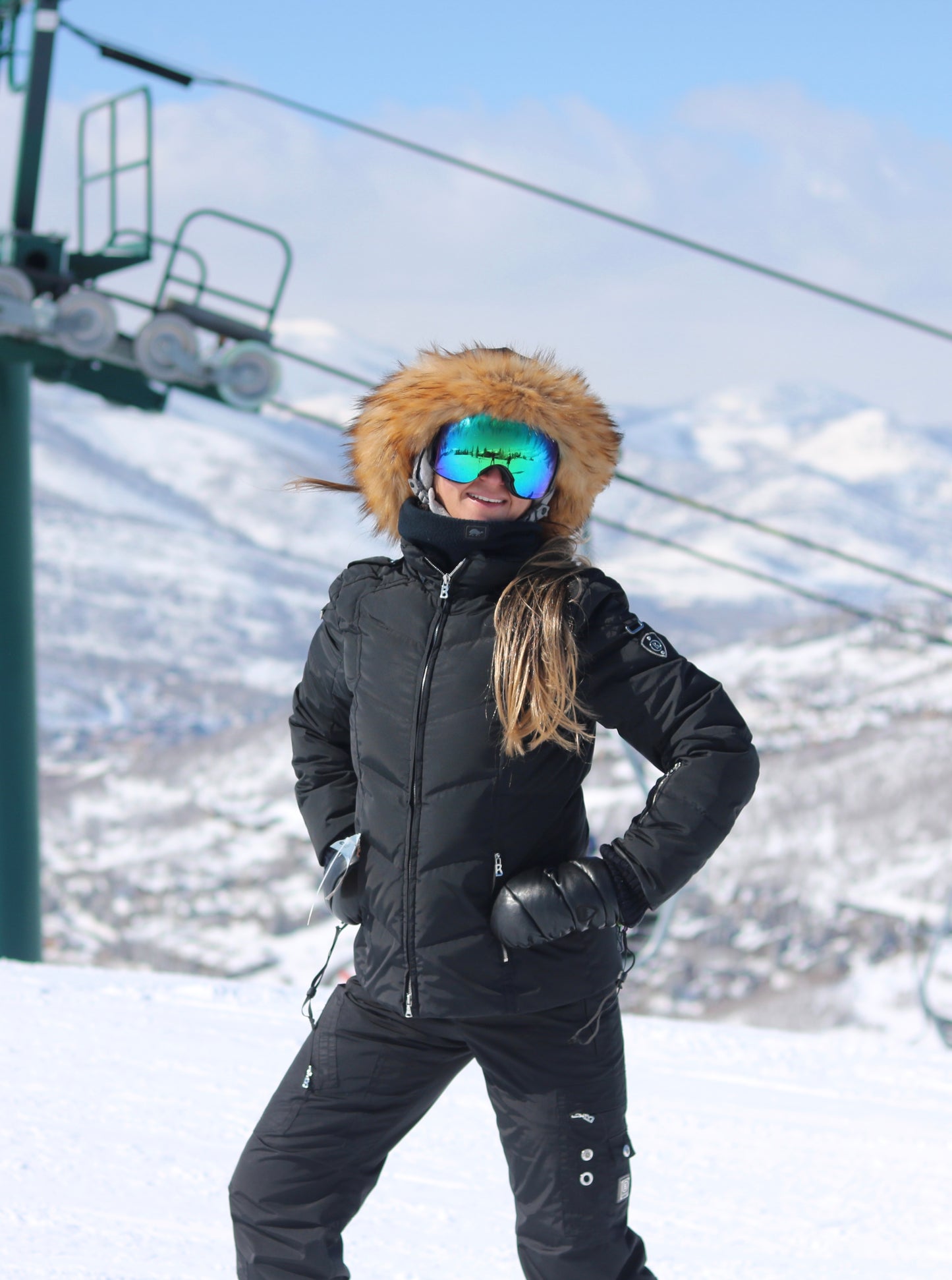 Natural brown fur ski helmet cover - Halo - Burrfur