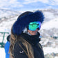 Midnight Blue fur ski helmet cover - Halo - Burrfur
