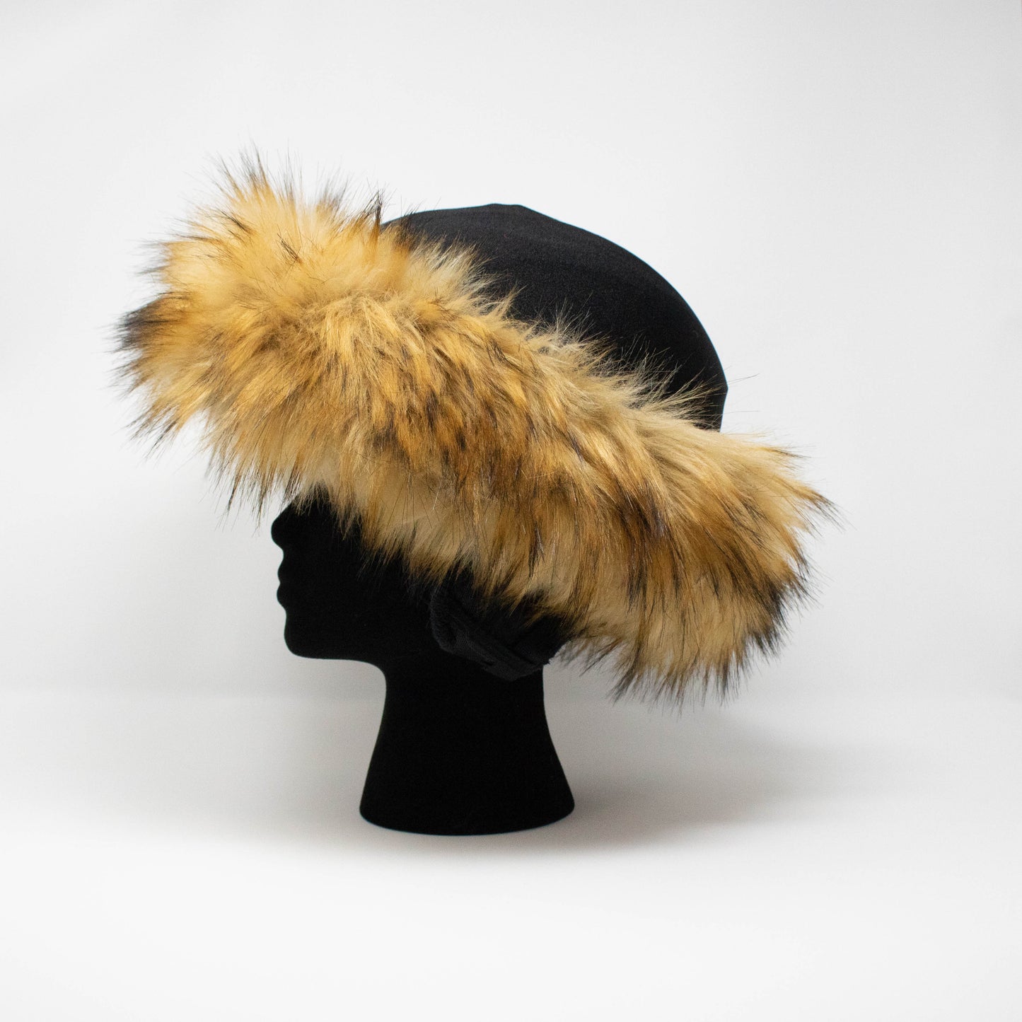 Natural brown fur ski helmet cover - Halo - Burrfur