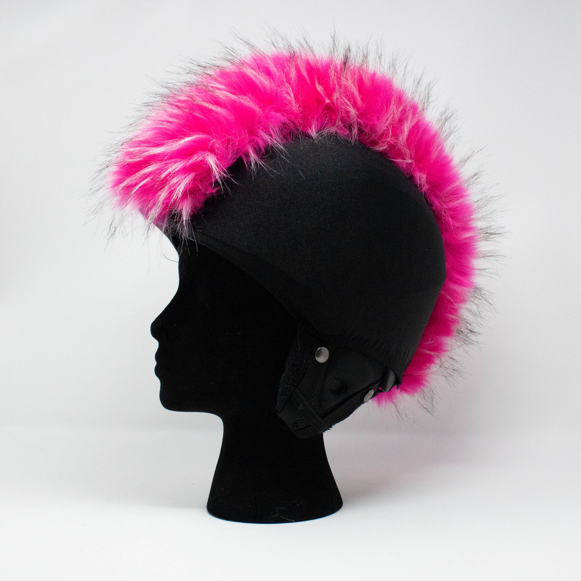 Crazy hot pink Faux Fur ski Helmet Cover  BurrFur - Mohawk - Burrfur