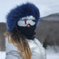 Midnight Blue fur ski helmet cover - Halo - Burrfur