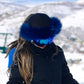 Midnight Blue fur ski helmet cover - Halo - Burrfur