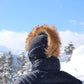 Natural brown  fur ski helmet cover - Mohawk - Burrfur