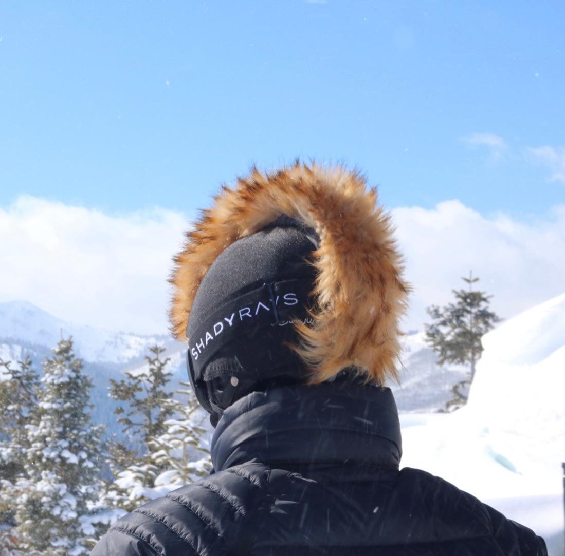 Natural brown  fur ski helmet cover - Mohawk - Burrfur