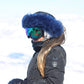 Midnight Blue fur ski helmet cover - Halo - Burrfur