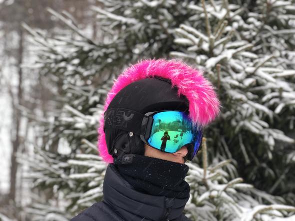 Fur ski helmet cover - Mohawk - Burrfur